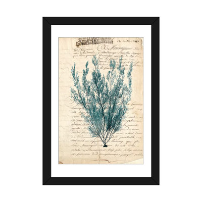 « rétro-algues bleu algues vii », reproduction d’impression sur toile tendue