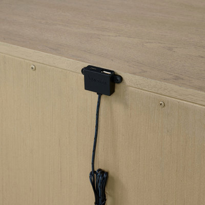 Brown 3-Drawer Nightstand With USB
