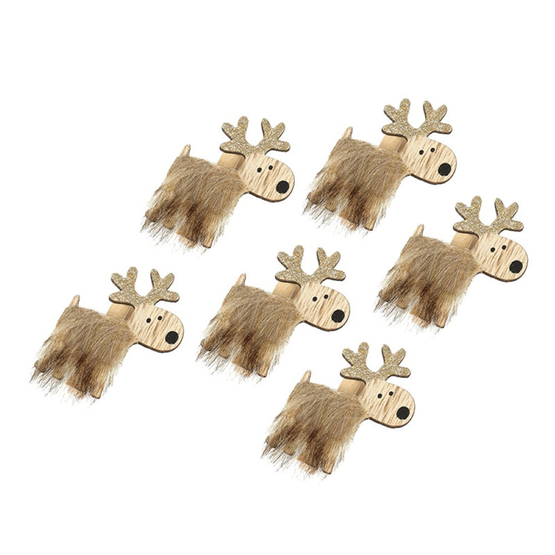 5cm Wood Animals Holiday Shaped Ornament