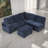 Melihate Upholstered L-Shaped Sectional with Ottoman Symmetrical-442008858