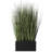 Irby Green Faux Foliage Onion Grass Artificial Plant with Black Rectangular Plastic Pot