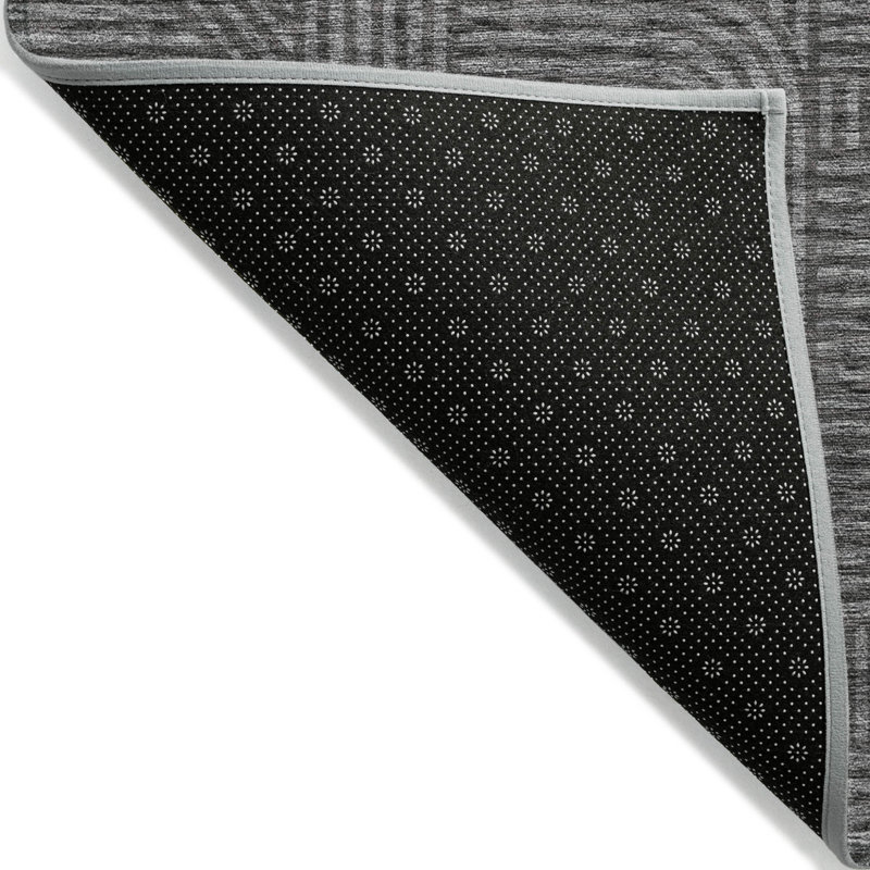 Tapis intérieur lavable abstrait gris anthracite et gris 9 pi x 12 pi