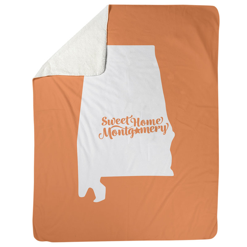 Jeté polaire de montgomery alabama, l 52,5 po x L 62,5 po, Orange