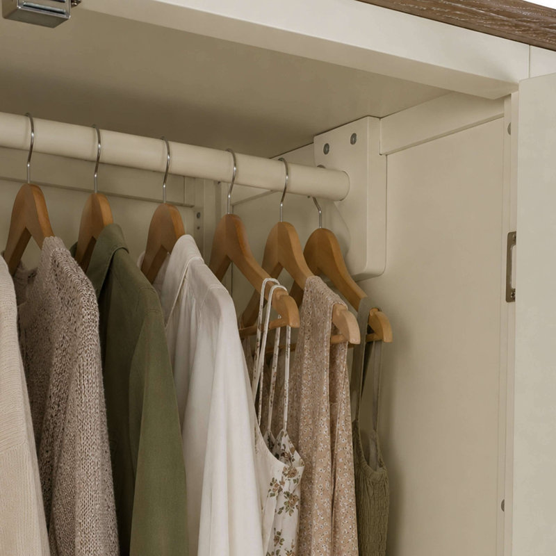 Satilla 2 Door Wardrobe, Ivory/Limed Oak