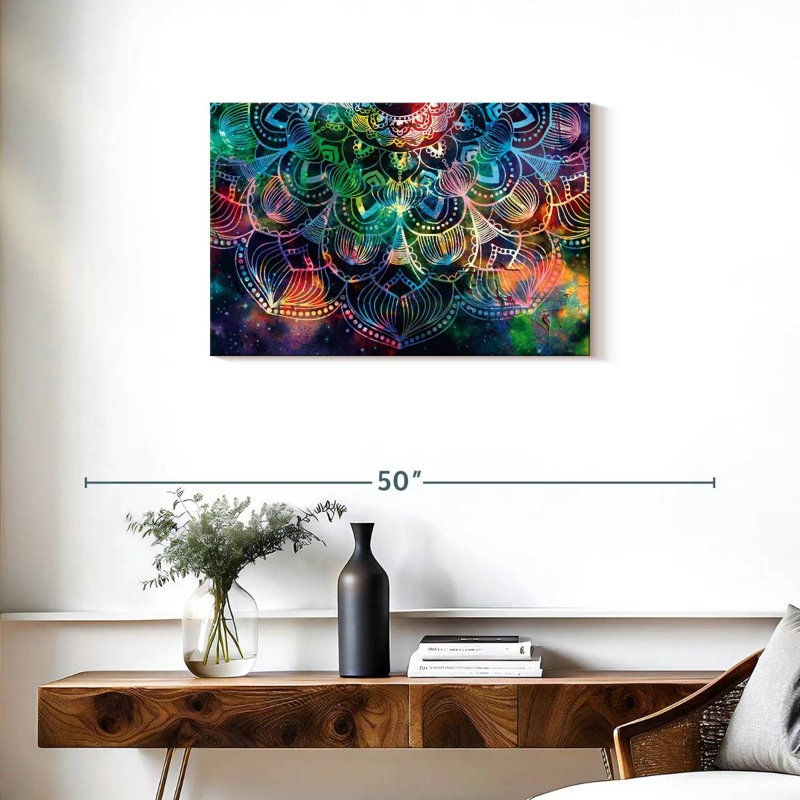 Mandala céleste, reproduction sur toile, H 20 po x l 30 po x P 1,25 po