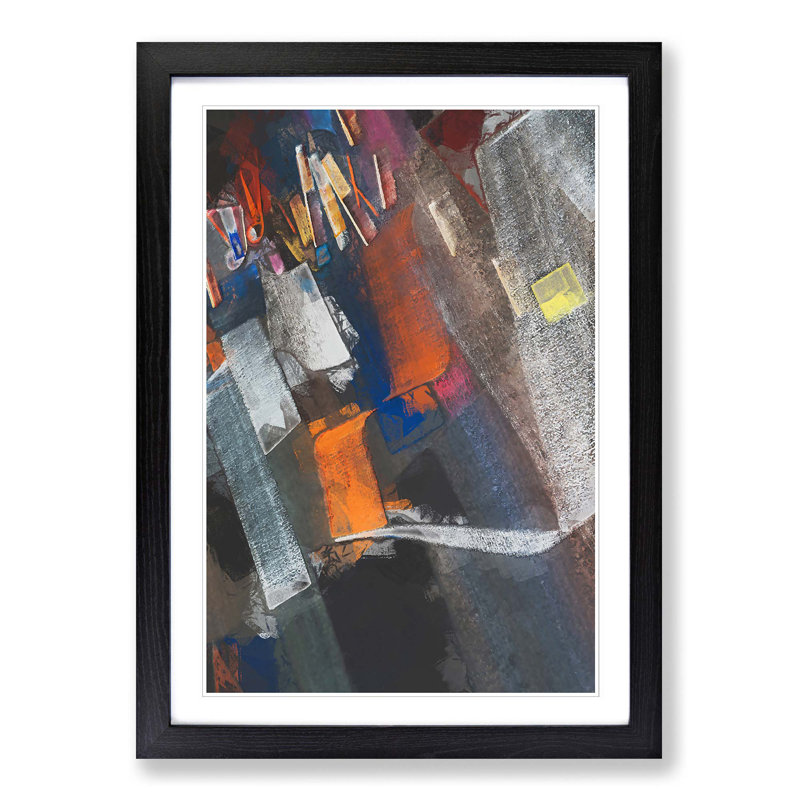Strokes of Colour in Abstract - Picture Frame Graphic Art Print, Black Framed, 87cm H x 62cm W x 2cm D
