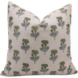 Block Print Throw Pillow Cover MNHGRTLSquare
