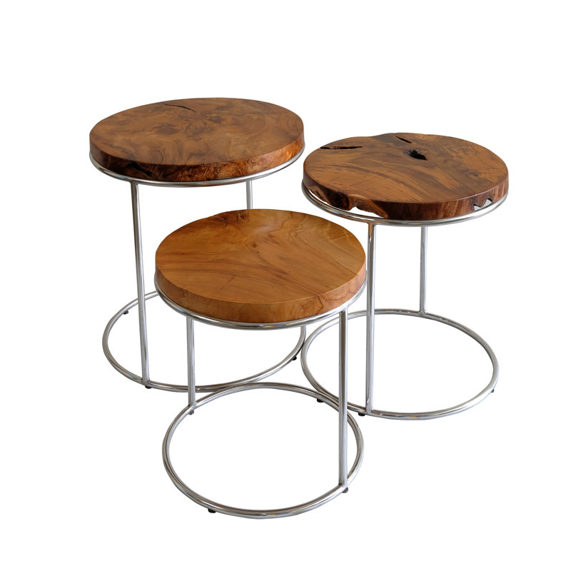 Cheray Solid Wood Top Nesting Tables