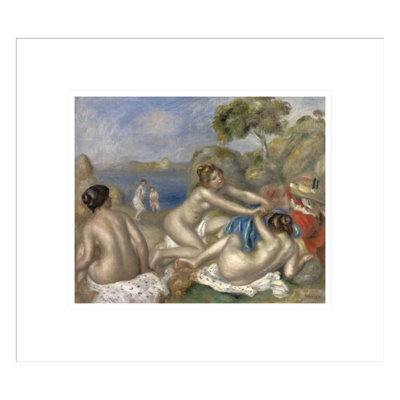 «Bathers jouant avec un crabe» (Trois baigneuses au crabe) par Pierre-Auguste Renoir, impression giclée encadrée