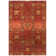Wool Geometric Area Rug in Red/Orange