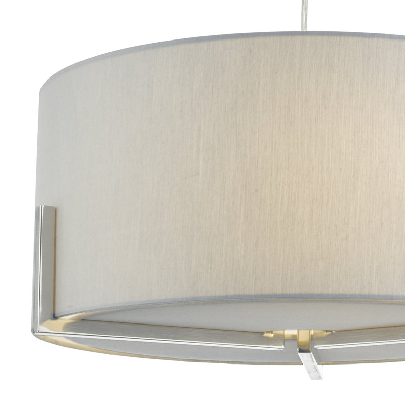 Dayanara 3 - Light Drum Pendant, Grey/Chrome