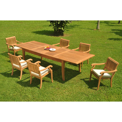 Ensemble repas 5 pièces teck Masson