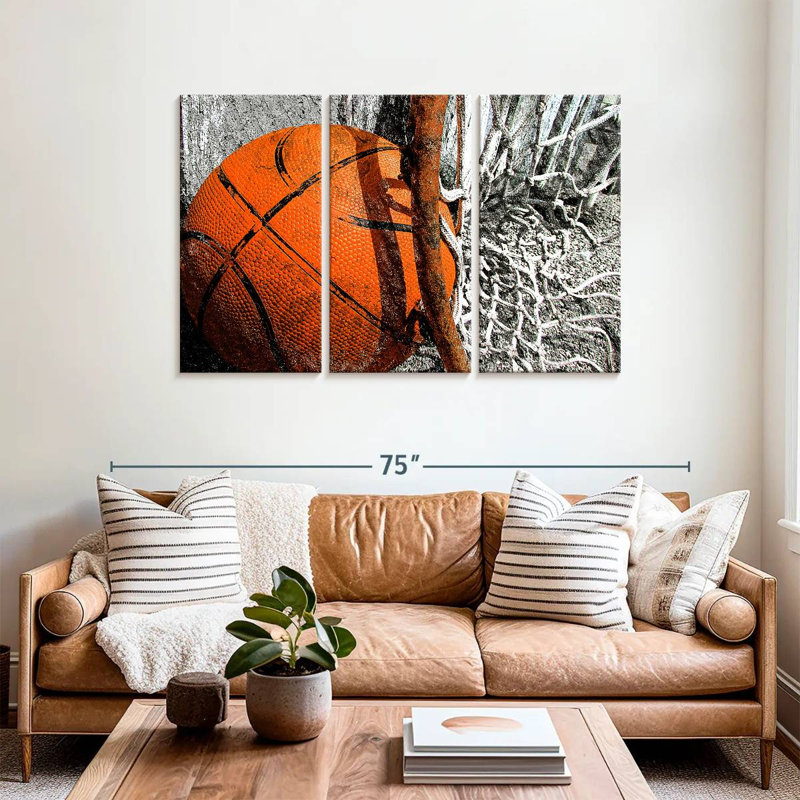 Ballon de basketball orange Sirci, H 36 po x l 57 po
