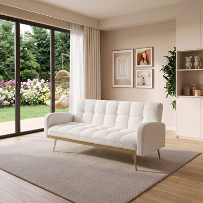 69 Inch Adjustable Convertible Sofa Bed, Multifunctional Couch for Living Room Bedroom Small Spaces