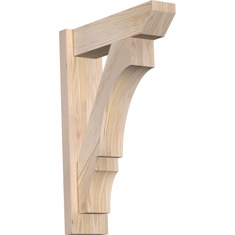 Balboa Slat Rustic Wood Outlooker, 26" H x 5.5" W x 18" D, 8" W Douglas Fir (Rough Sawn)