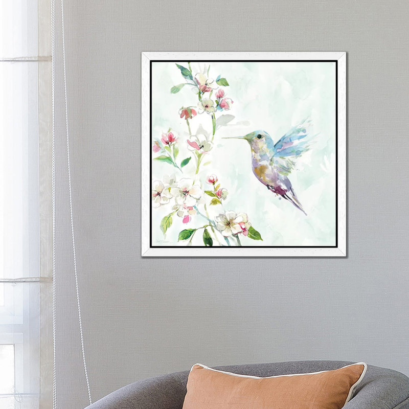 Hummingbird Ii by Carol Robinson - Painting on Canvas, 66.04 cm H x 66.04 cm W, White Framed