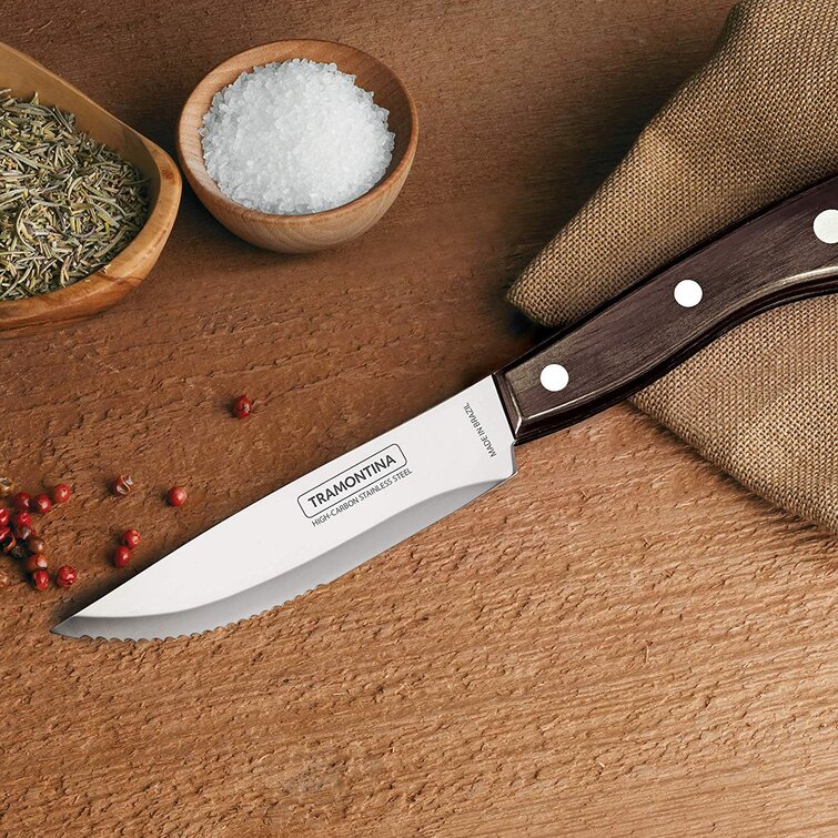 Tramontina 80009/105 5 Jumbo Porterhouse Steak Knife - Polywood Handle  with Rounded Tip
