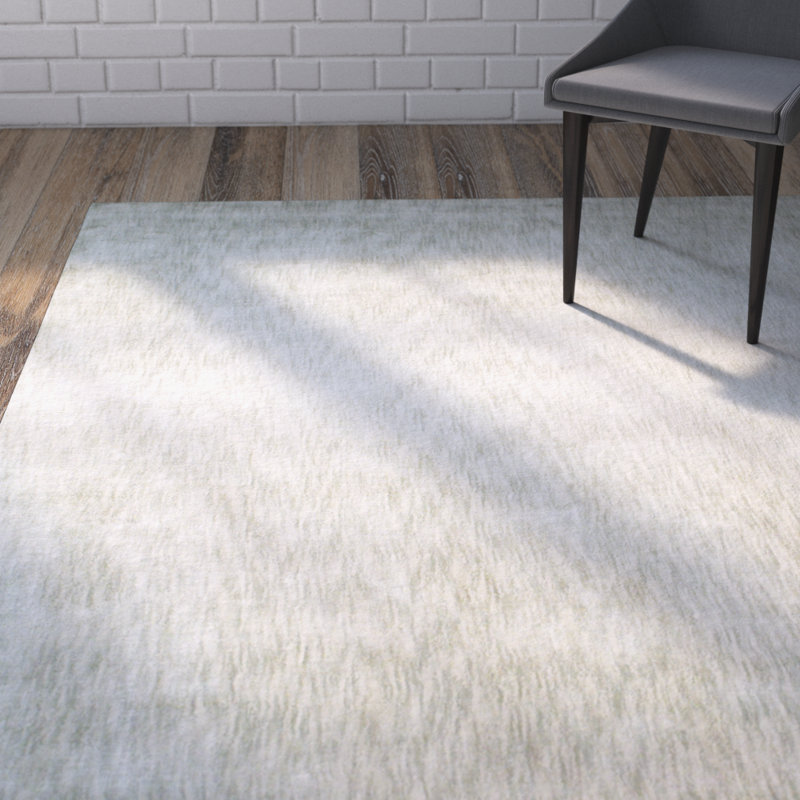 Tapis ivoire tissé à la main Bufus, Rectangle 5 pi 6 po x 8 pi 6 po