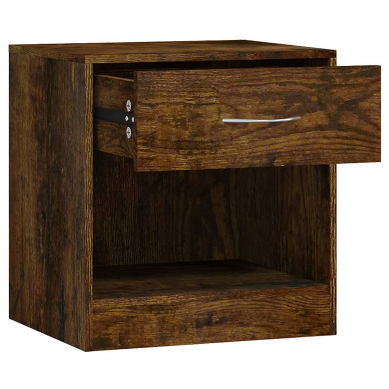 Doraville 1 Drawer Bedside Table, Smoked Oak