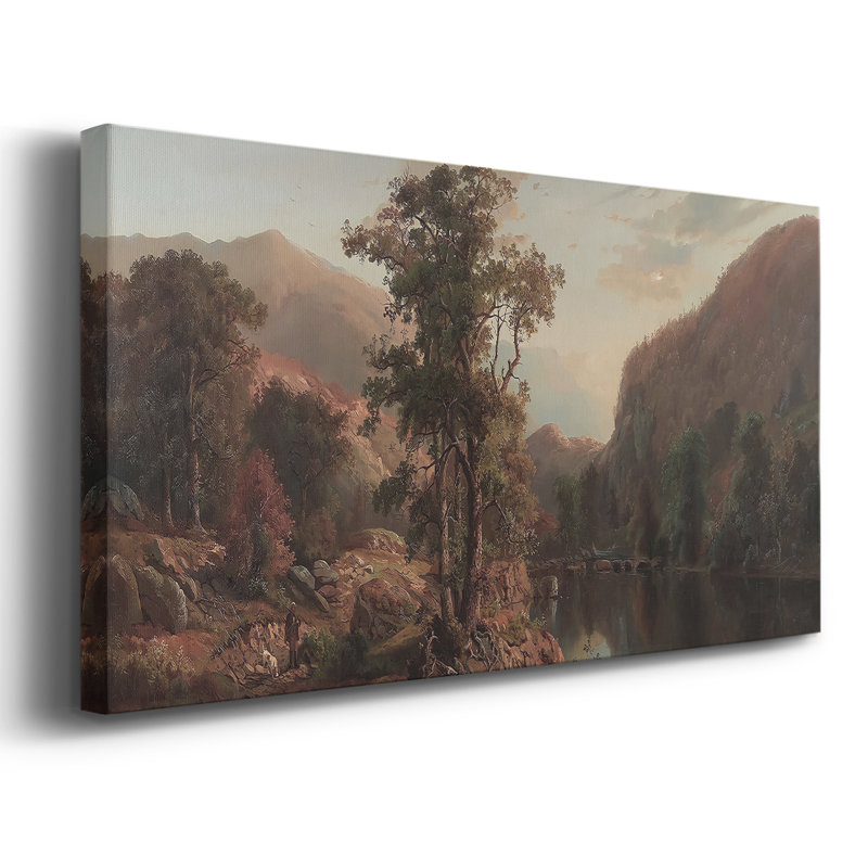Série paysage - CDLXII - Toile tendue avec châssis tendue, prête à être accrochée, H 25 po x l 49 po, Doré