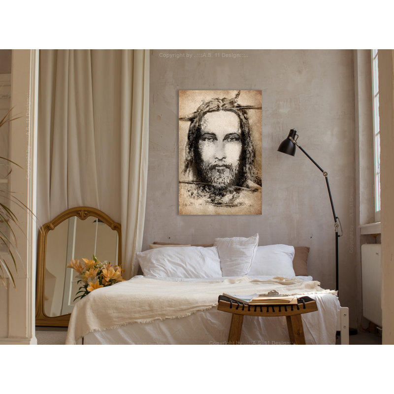 Shroud Of Turin In Sepia - Wrapped Canvas Print, 60cm H x 40cm W