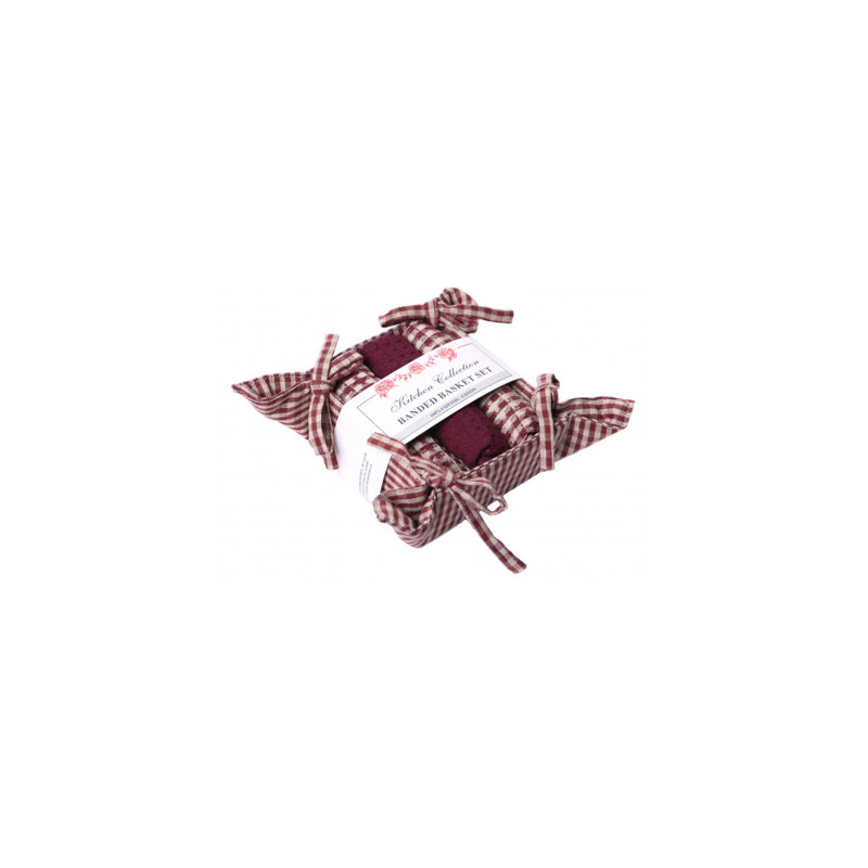 Gracie Oaks Kathyrne Bread Basket, Burgundy