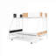 Lit superposé superposé robuste en métal robuste avec lit gigogne pratique pour trois personnes, blanc classique