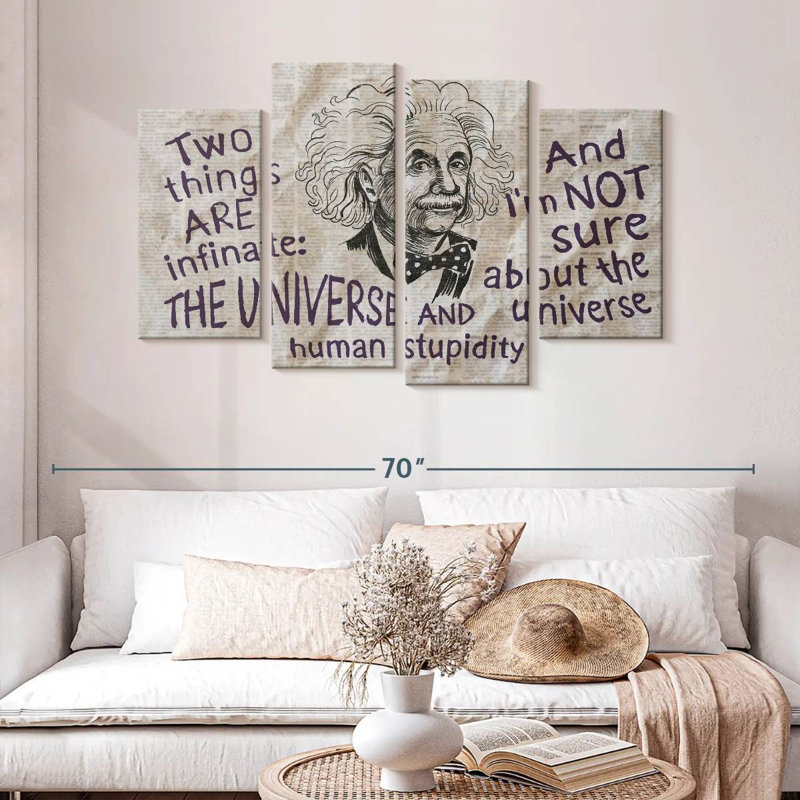 Infini univers et bêtise, H 32 po x l 52 po
