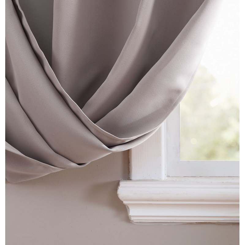  Panneau de rideau simple 1 pièce uni avec œillets, Perle, L 38 po x L 63 po