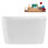 Baignoire autoportante en acrylique 47 ", plateau en bambou, drain Streamline