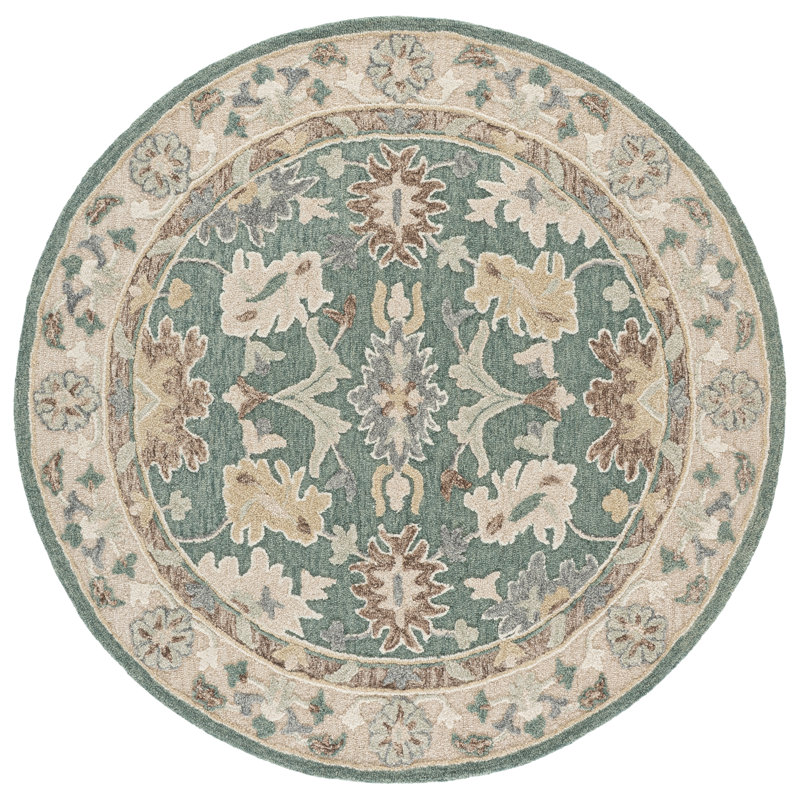 Ebony Hand Tufted Wool;Cotton Oriental Indoor Rug, 6'-0" x 6'-0" Round