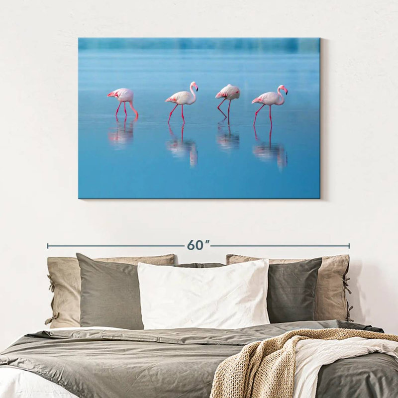 Flamants roses du lac bleu Brampt, H 32 po x l 48 po