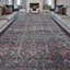 Tapis gris foncé et rouge noué à la main de haute qualité