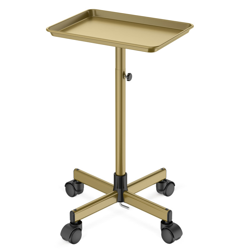 Utility Cart with Wheels Adjustable Height Storage Cart with Tray Rolling craft cart, Gold