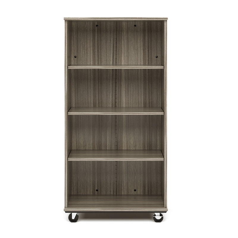 Chariot de rangement mobile avec dossier effaçable à sec H 60 po pour écoles et bibliothèques, Gris orme ombré