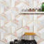 Decade 10x12 Hexagon Polished Marble and Brass Inlay Mosaic Tile