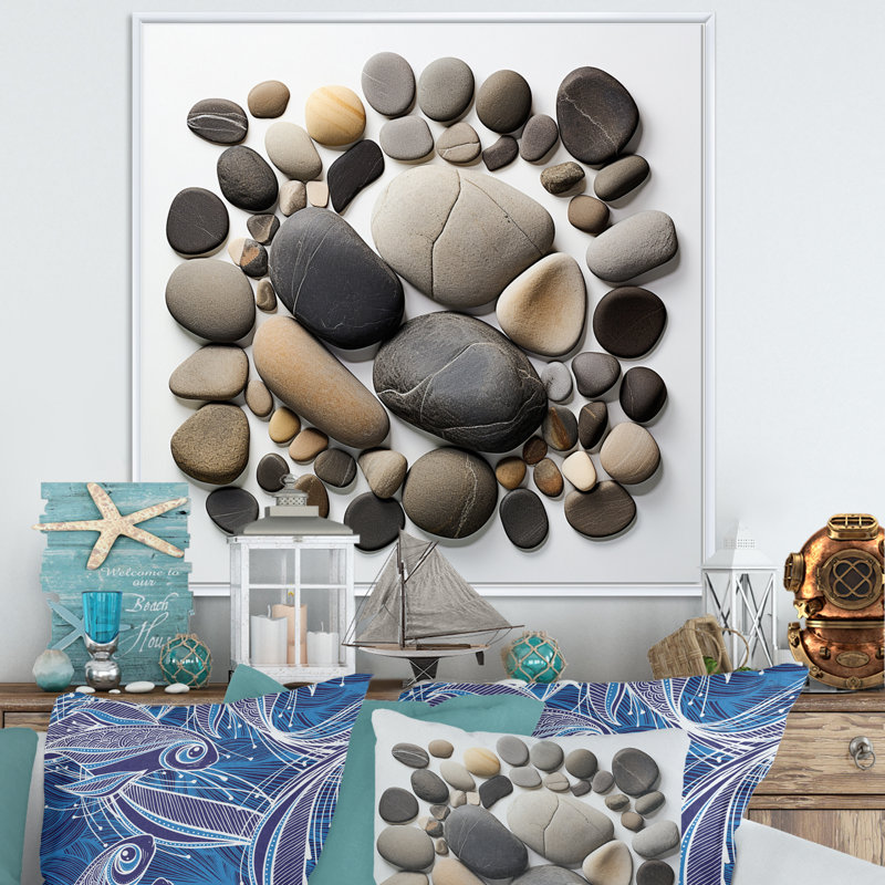 Beach Photo Harmonious Balance I, Cadre flottant blanc, H 16 po x l 16 po