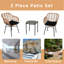 3 pièces de mobilier d'extérieur en osier de luxe, ensemble de patio, ensemble de sièges de patio, ensemble de conversation