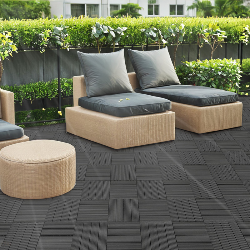 Ensemble de tuiles de terrasse en bois et en plastique composite de 20 pièces