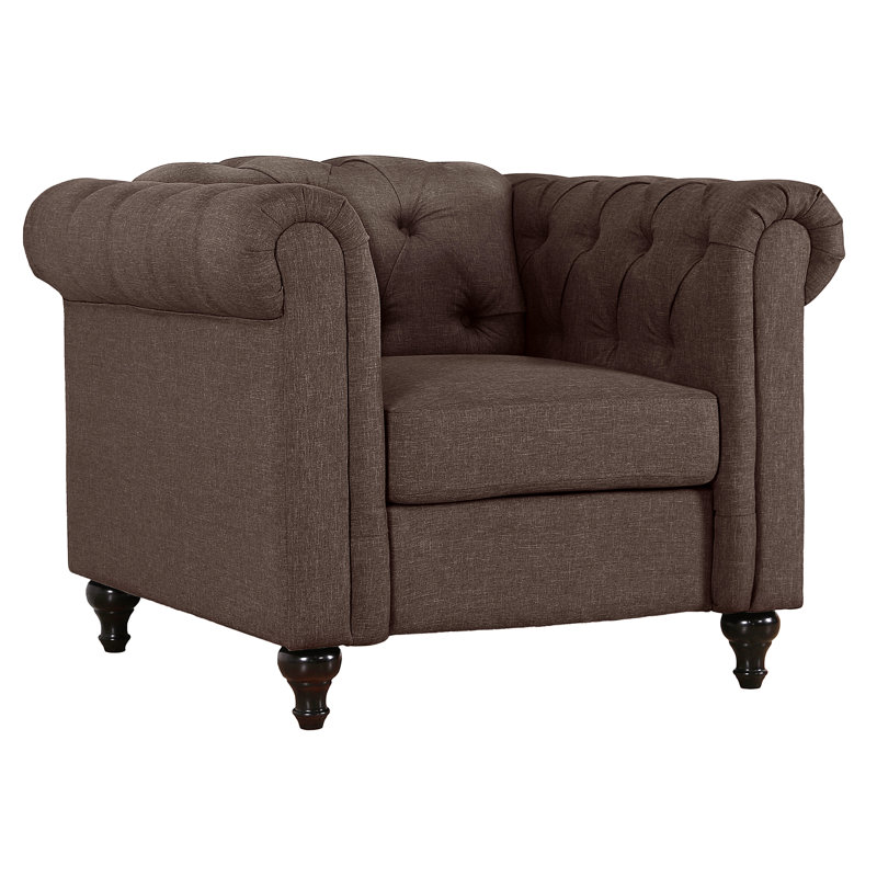 Fauteuil Chesterfield Jemima, Brun foncé