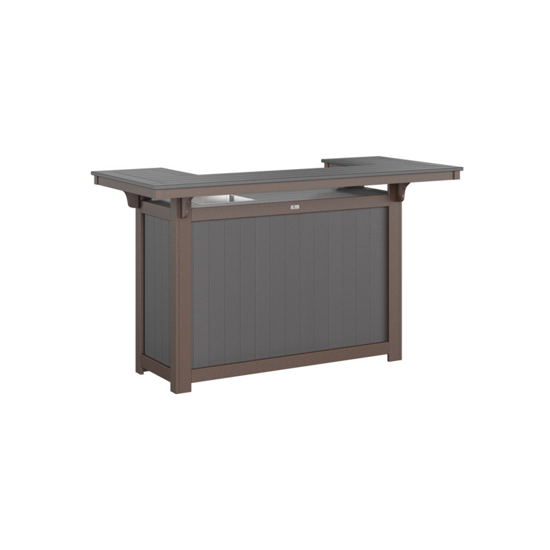 Outdoor Rectangle Bar Table, Smoke Gray, Chocolate Brown