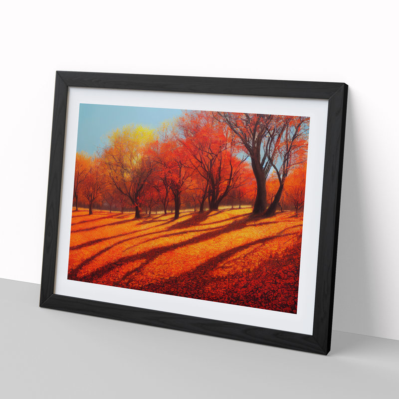 Entrancing Autumn Forest - Single Picture Frame Painting, Black, 46cm H x 64cm W x 2cm D