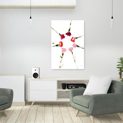 Art contemporain, art mural délicat avec œillets