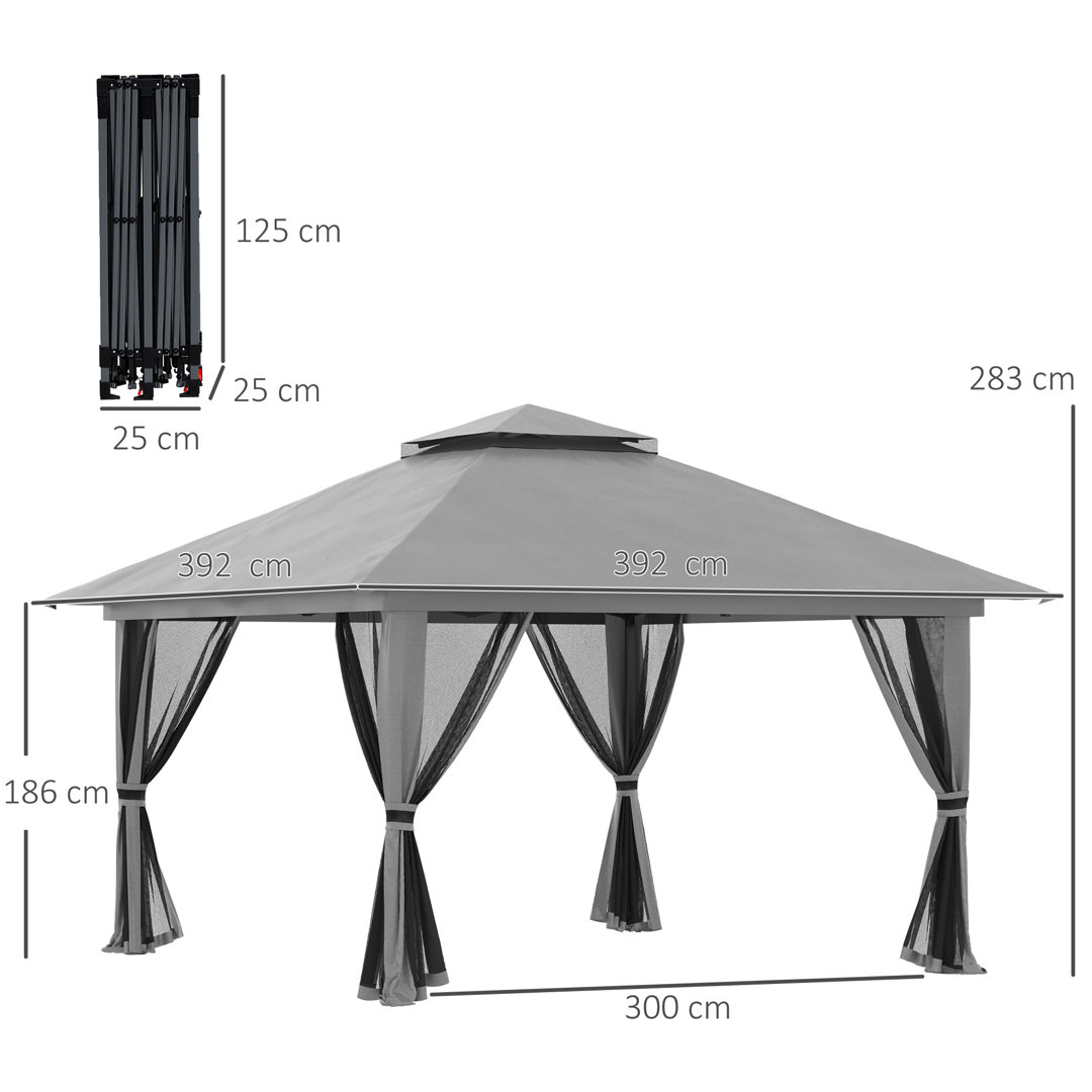 4 m x 4 m Partyzelt Azayla aus Eisen