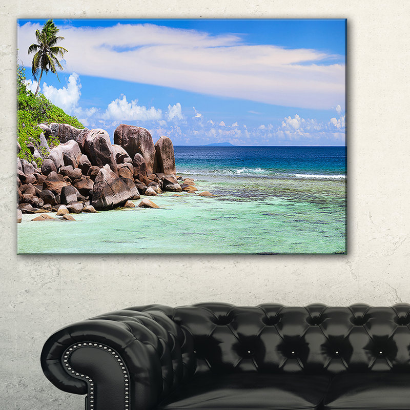 « magnifiques seychelles de la côte rocky coast »-impression, H 20 po x l 40 po x P 1po, Toile tendue