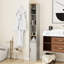 Armoire de rangement haute et mince, armoire de salle de bain étroite étroite à 6 niveaux avec 1 porte et 2 tablettes réglables, étagères de rangement pour bibliothèque, armoire de rangement pour CD et DVD