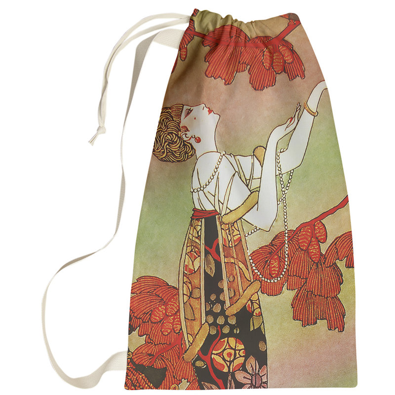 Sac à linge pour femme Simsbury, Petit (H 64 po x l 20 po x P 1,5 po), Vert / Rouge / Blanc