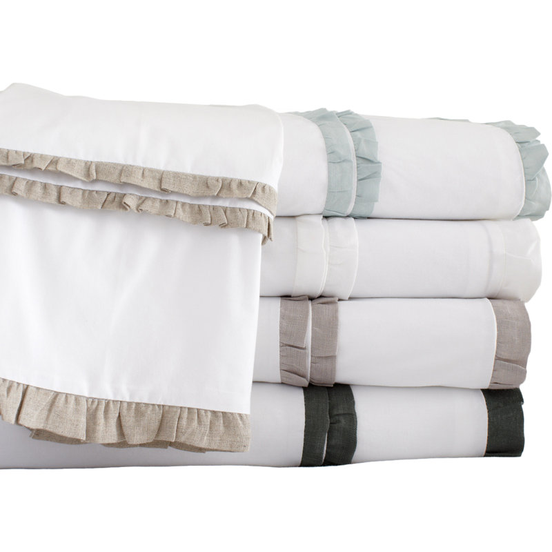 Ensemble de draps rayés De Soto, Simple, Bleu acier