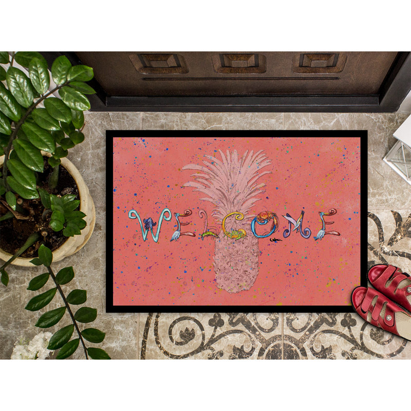 Tapis d'entrée antidérapant Pineapple, Rectangle 2 pi x 3 pi