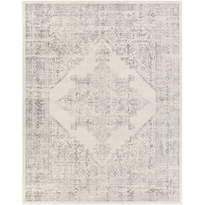 Tapis gris tissé à la machine Gaith